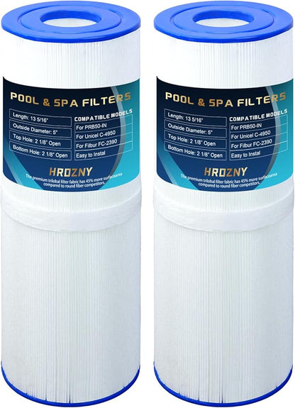 Hrozny Spa Filter Replacement PRB50-IN,PLFPRB50-IN for Filbur FC-2390,for Unicel C-4950, forJ210/J220/J235/J245/J275, for 413-212-02, 373045, 5X13 Drop in Hot Tub Filter