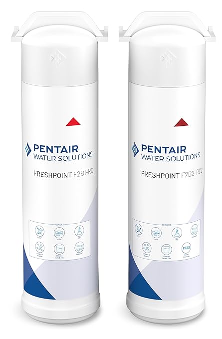 Pentair FreshPoint F2B1/F2B2 Replacement Filter Cartridges, Carbon Water Filter, PFAS Water Filter, NSF Certified to Reduce PFOA/PFOS, 675 Gallon Capacity (Set of 2)