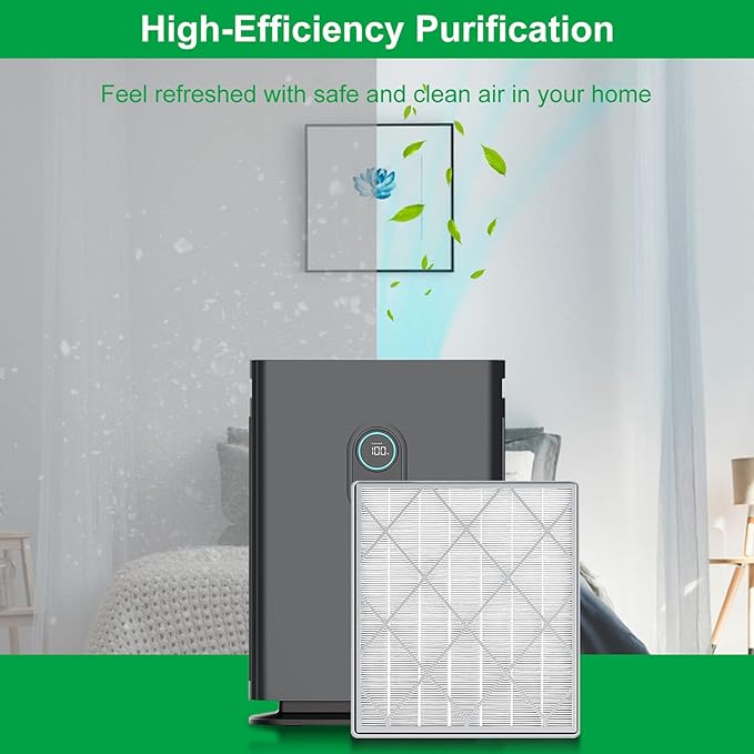 HE401 Filter Replace for Shark 4 Replacement, Compatible with Shark Air Purifier 4 HE401 HE402 HE405 HE400, Efficient Middle Filter for HE4FKPETk Filter Replacement