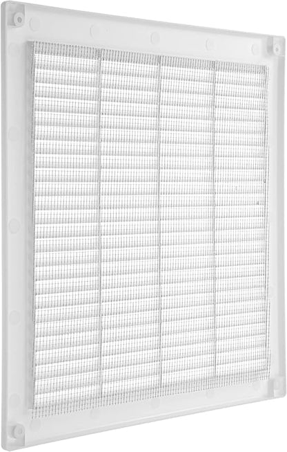 Vent Systems 12'' x 12'' Inch White Soffit Vent Cover - Pack of 100 - Flat Square Air Vent Louver - Grille Cover - Built-in Insect Screen - HVAC Vents for Bathroom, Home Office, Kitchen 12x12 Inch