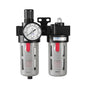 Compressed Air Filter Regulator Lubricator Combo Airtac BFC4000 1/2''NPT 0-140 PSI with Pressure Gauge Semi-Auto Drain 3 in 1 Two FR.L Unit