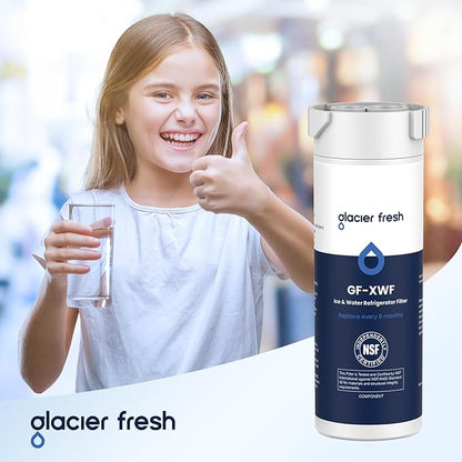 GLACIER FRESH XWF Replacement For GE XWF Refrigerator Water Filter Pack of 2 (Not for XWFE)