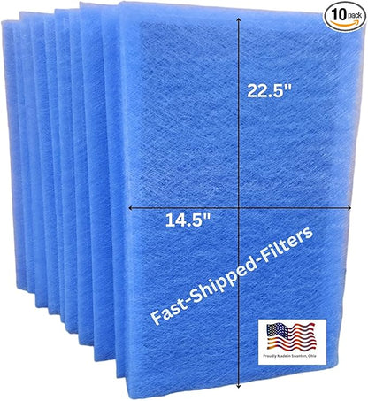 Fast-Shipped-Filters 10 Pack 16x25 Replacement Filter Pads Designed to Fit MicroPower Guard One Hour Air Cleaner Refill Blue