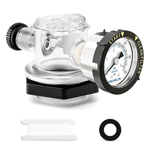 MEANLIN MEASURE 273564Z Manual Air Relief Valve Replacement for Pentair for Triton II, Triton C, TR100C and TR140C Pool Spa Sand Filters with 60Psi Steel Start and Clean Filter Pressure Gauge