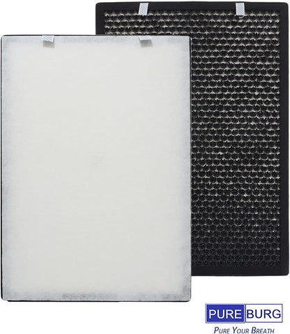PUREBURG Replacement Filter Set Compatible with Brondell Pro Air Purifiers P700BB P7004C APP60 CANP700BB,H13 HEPA Activated Carbon Pre-Filters Air Clean