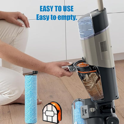 WD161 Roller and Filter for fit Shark HydroVac MessMaster Wet Dry WD161 WD261 AW261 and Shark WD101 WD201 WD100 WD200 AW201 WD200C WD201C WD101C Vacuum Cleaner,3 Brush Rollers,4 Foam Filters,3 Filter