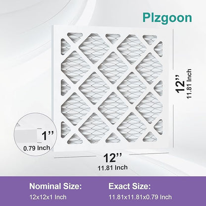 12x12x1 Air Filter MERV 11 (2 pack) MPR 1000 Pleated AC Furnace Filters Replacement Compatible with Air Conditioner HVAC AC Furnace Air Filter (Exact Dimensions: 11.81"L x 11.81"W x 0.79"Th)