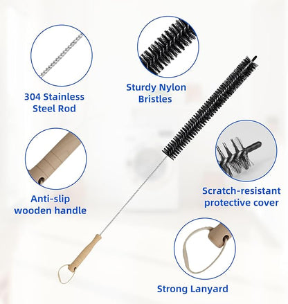 Dryer Vent Cleaner Kit 5 Pack for Fire Prevention-Home Essentials Long Flexible Dryer Vent Brush for Lint Trap-Multipurpose Household Cleaning Tools