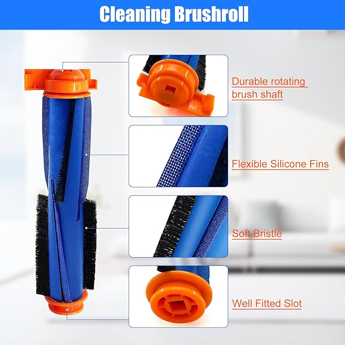 Replacement Parts for Shark RV2310AE/AV2310AE/RV2320S/RV2300S/UR2360S Matrix Robot Vacuum Cleaner,1 Main Brush Roller, 6 Side Brushes, 2 HEPA Filters, 2 Foam Filters(Not for RV2300/RV2310)-13Pack