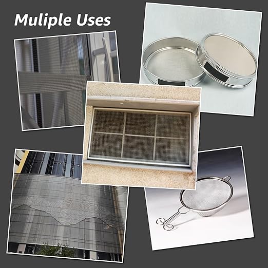 6 Pack 6x8 Inch Wire Mesh, 20 Mesh Stainless Steel Mesh, Never Rust Sturdy Metal Mesh Screen for DIY Projects, Vent, Cage, Garden, Window Screen, Filter Mesh