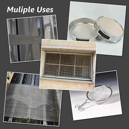 6 Pack 12x8 Inch Stainless Steel Wire Mesh Screen for DIY Projects, Vent, Cage, Garden, Window, Filter - Never Rust