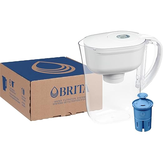 Brita Water Pitcher, Metro Elite Filter, Removes 99% of Lead, Includes 1 Filter, 6-Cup Capacity, White