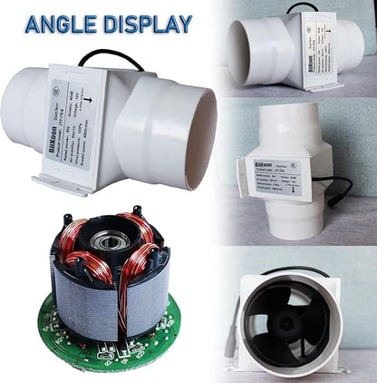 3 Inch Inline Duct Extractor Fan 75Mm 12V Powerful Exhaust Blower Speed Controller 6W Inline Booster Air Diffuser Fan for Grow Tents Workshop (Color : NO Adjustable Speed, Size : 6w)