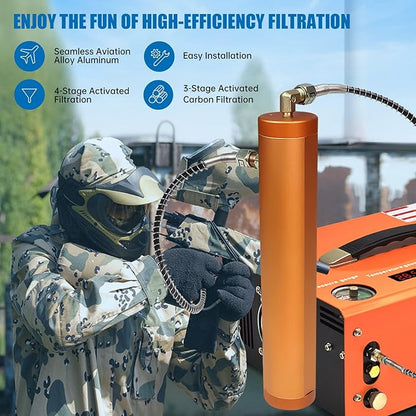 TOAUTO 30Mpa High Pressure Air Filter External Water Oil Separator Filtration for Air Compressor Air Pump
