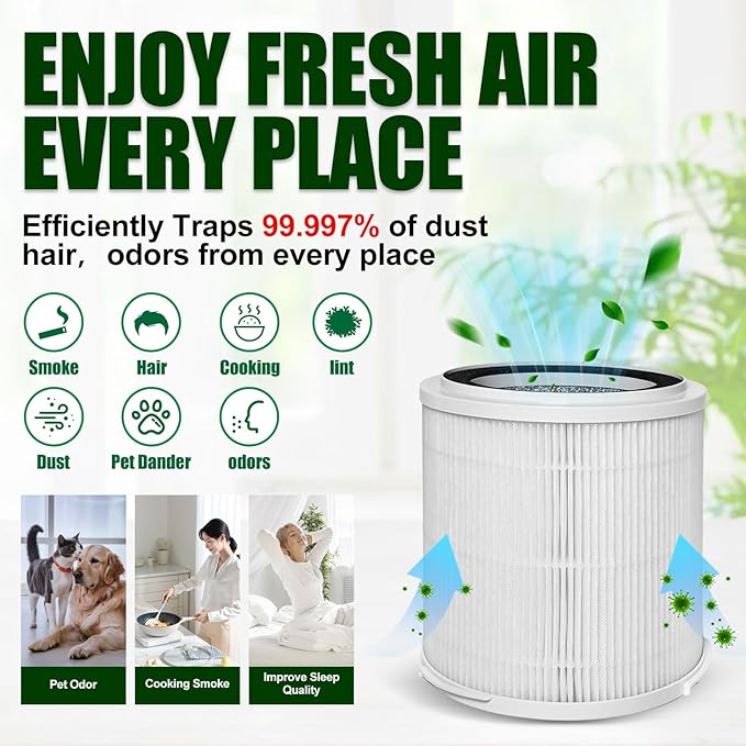 OSAP5FIL True HEPA Filters Replacement 2PCS,Compatible with OdorStop OSAP4 OSAP5 OSAP5FIL Air Cleaner Purifiers, Multi-Stage Filtration with Activated carbon Air Clean