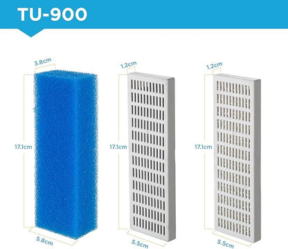Replacement Cartridge for Aquarium UV Filter TU-900 with Aquarium Filter Foam, Active Carbon and Ceramic Ring(TU900-S)