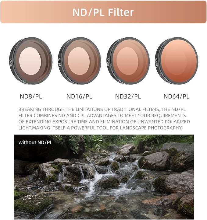 ND16/PL Filter Compatible with Insta361 GO Ultra Camera ND Lens Filter Accessories Waterproof Scratch-Resistant