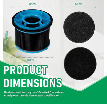 Replacement HEPA Filters for Bissell PowerClean Cordless Vacuum 4039, 4241, 4052, 4026, 4137, 4031, 4051, 4205, 2 HEPA Filters, 4 Foam and 4 Pleated Pre-Motor Filters