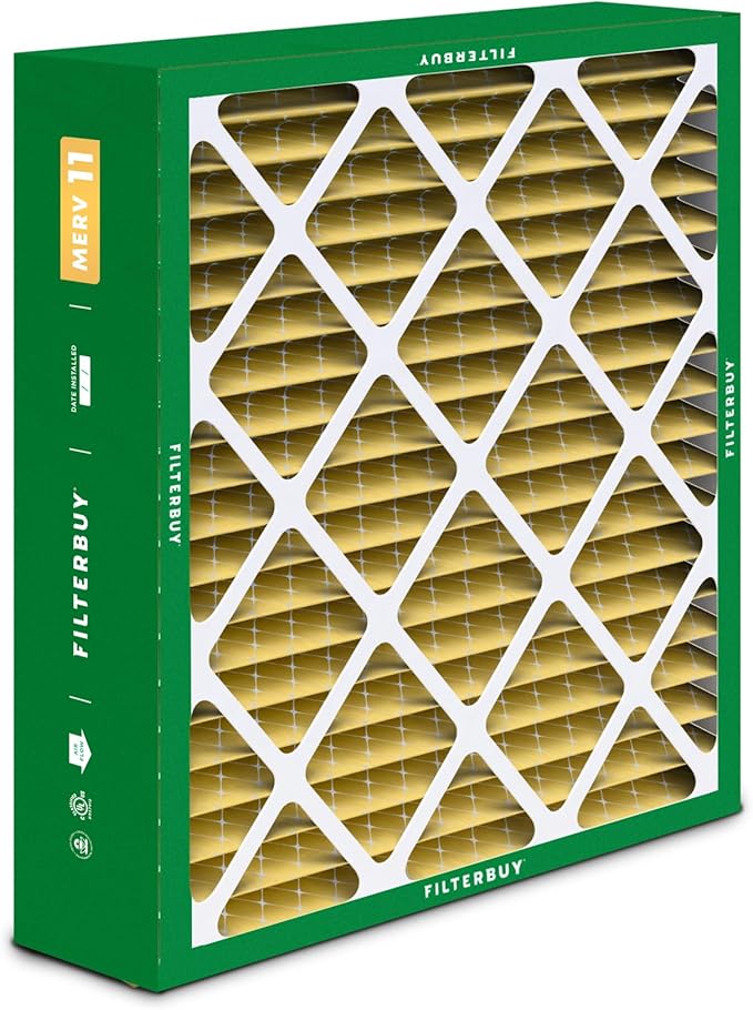 Filterbuy 20x25x6 Air Filter MERV 11 Superior Pet & Allergy Defense (2-Pack), Pleated HVAC AC Furnace Filters for AprilAire Space-Gard 201, 2200, 2250, & Lennox (Actual Size: 19.75 x 24.25 x 6.00)