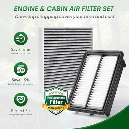 Cabin and Engine Air Filter Fits for Hoda accord 2023-2025, CIVIC 2025, CR-V 2023-2025, Replace for CF11182 CA12997