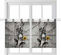 Funny Farm Animals Kitchen Curtains 36 Inch Length, Small Window Curtains Tab Top, Vintage Barn Grey Sunflowers Light Filtering Short Window Treatments Tier Drapes 27.5"x36" 2 Panel