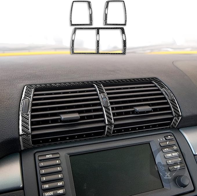 Carbon Fiber Interior Full Compatible with BMW X5 Dashboard air Conditioning Vents 6 pcs.-1