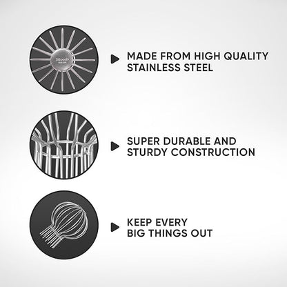 Gutter Guard, 304 Stainless Steel Roof Drain Cover, Anti-Clogging Filter for Leaves & Debris, Outdoor Pipe Protector for Roofs, Balconies, and Gardens (Pack of 2, 3 inch)