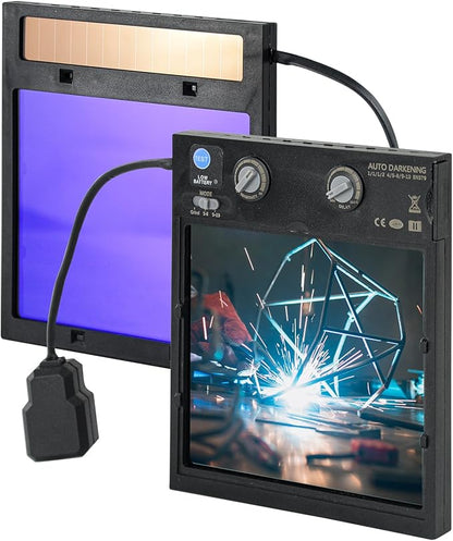 TRQWH Welding Lens Auto Darkening - Welding Helmet Lens True Color Technology with 4 Arc Sensor Ajustable Shade Range 4/5-13 Automatic LCD Lens Dimming Shade Filter 4.49x5.24in Auto Welding Lens