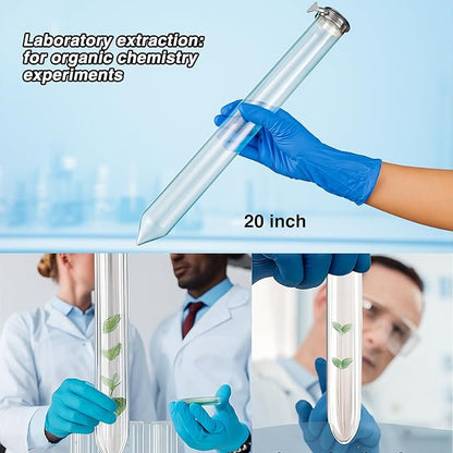 Chunful Glass Extractor Extraction Filter Tube 20" Long 50mm Diameter Thick and Sturdy Extraction Filter Tubes with Stainless Steel Clamp