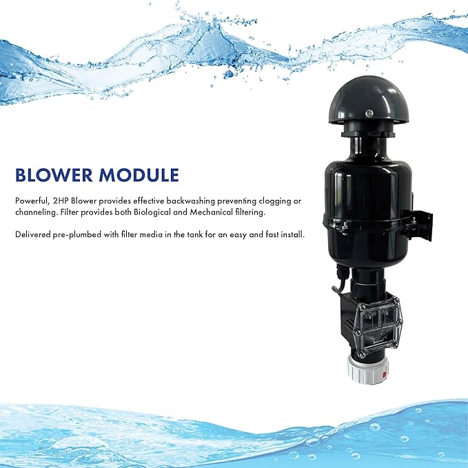HALF OFF PONDS Simply Clear PRO Koi Pond Filter System: 2HP Blower, 160 watt UV Clarifier, 1.5 HP Variable Speed Pump, Filters Ponds Up to 11,000 Gallons, Complete Kit with Bio Media & Multiport Valve