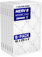 Filter King 16x25x2 Air Filter | 6-PACK | MERV 8 HVAC Pleated A/C Furnace Filters | MADE IN USA | Actual Size: 15.5 x 24.5 x 1.75"