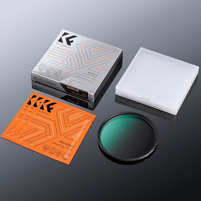 K&F CONCEPT 52mm Black Diffusion 1/4 Filter Mist Cinematic Effect Filter with 18 Multi-Layer Coatings for Video/Vlog/Portrait Photography (K-Series)