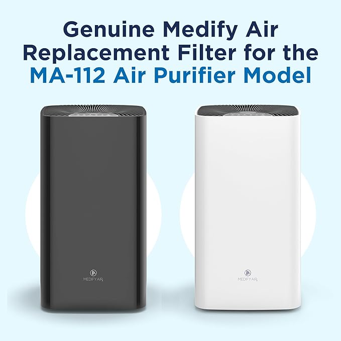 Medify MA-112 Genuine Replacement Filter Set for Allergens, Smoke, Wildfires, Dust, Odors, Pollen, Pet Dander | 3 in 1 with Pre-filter, HEPA H13 and Activated Carbon | Removal to 0.1 Microns | 1-Pack