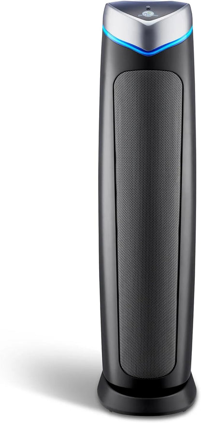 GermGuardian 5-In-1 HEPA Air Purifier for Home, Large Rooms Up To 915 Sq. Ft. with HEPA Pet Air Filter, UV-C Light & Odor Reduction, AC5250PT, 28" Tower, Gray