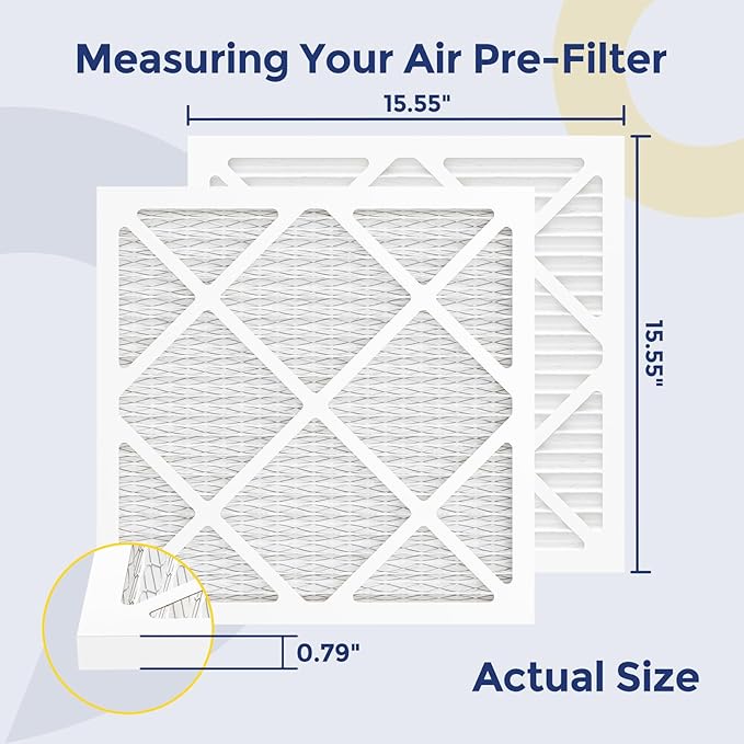 HEPA 500 Air Scrubber Filter Compatible with Mounto AF500 Drieaz HEPA 500 BlueDri AS550, 16x16x1" Pre-Filter 5 Pack, Easy Install Shield Small Dust Particles for Months