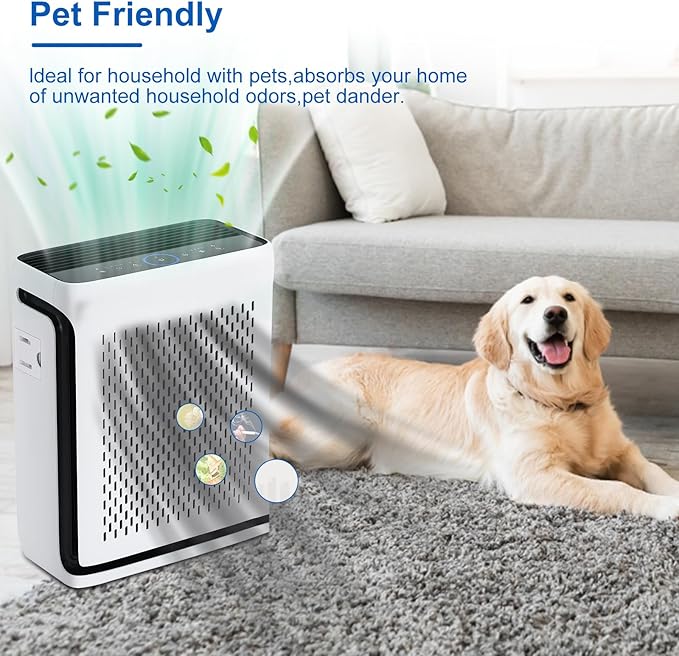 Vital 100S Pet Replacement Filter Compatible for Levoit Vital 100S Air Pu-ri-fier, 3 in 1 Filtration,Dust Pet Dander Filter&Pet Odor Activated Carbon Filter, Vital 100S-RF-PA(LRF-V102-YUS), Yellow, 2P