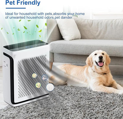 Vital 100S Pet Replacement Filter Compatible for Levoit Vital 100S Air Pu-ri-fier, 3 in 1 Filtration,Dust Pet Dander Filter&Pet Odor Activated Carbon Filter, Vital 100S-RF-PA(LRF-V102-YUS), Yellow, 2P