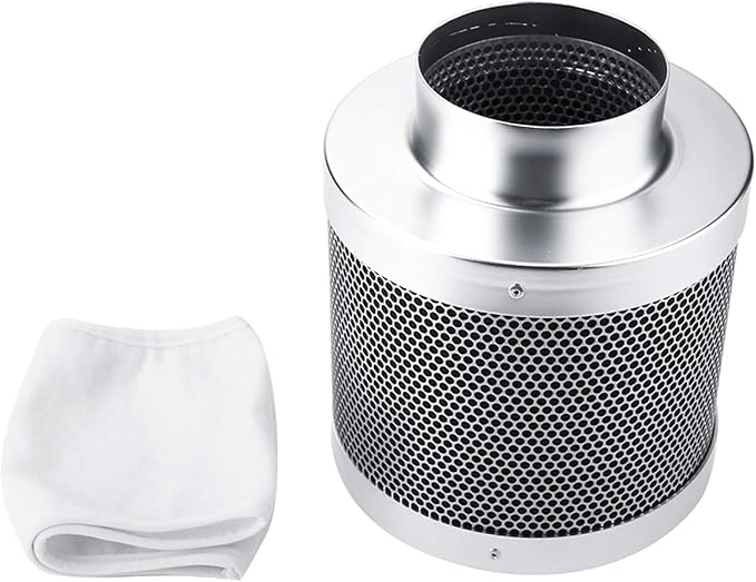 Stainless Steel Carbon Filter, 4 Inch Smelliness Control Scrubber, Odor Scrubber For House Workshop Grow Tent Rooms Inline Duct Fan Indoor Plant Hydroponics Grow Rooms