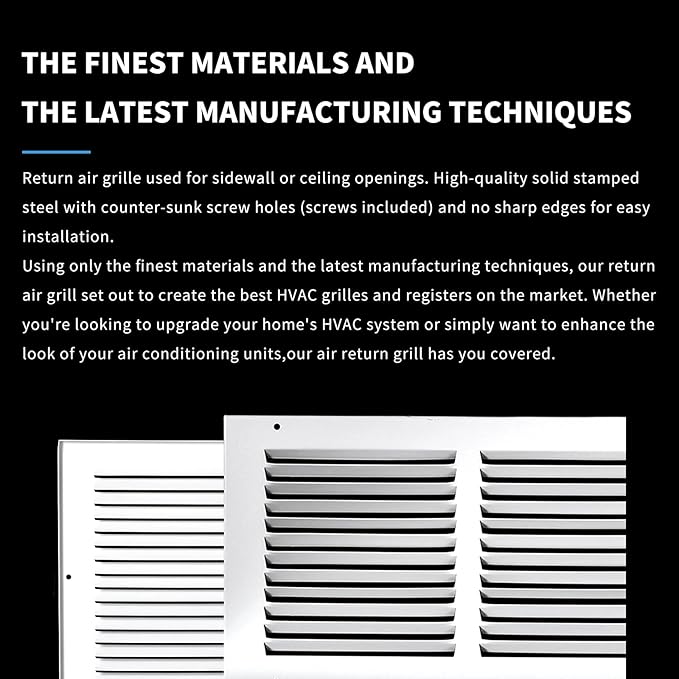 Return Air Grill 24x6(Duct Opening Size),Air Return Vent Cover,Flat Vent Cover,Rejillas De Aire Acondicionado para Casa,Return Air Grilles,Outer Dimensions:25.75"W X 7.75"H(24"W x 6"H, Duct Opening)