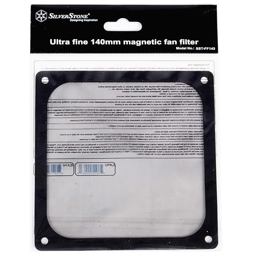 Silverstone Technology 2 x 140mm Ultra Fine Fan Filter with Magnet FF143B-2Pack (Black) - 2 Pack (SST-FF143B-2PACK)