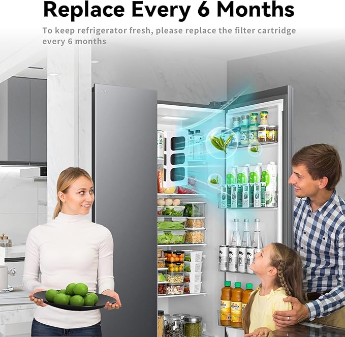 6-Pack Refrigerator Air Filter Replacement for Frigidaire PureAir Ultra 2 & Electrolux ELPAULTRA2 – Triple Layer Activated Carbon, Fast Odor & VOC Removal, Long Lasting, Easy Install