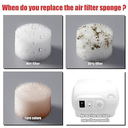 100 Pieces Air Filter Sponge for Compressor System Accessories Round White Sponge Air Filter Replacement for Compressor System (White)