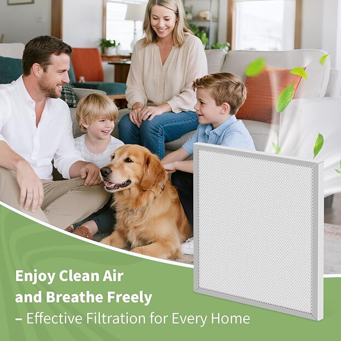 20x20x1 Reusable Air Filter MERV 8 Washable Furnace & AC Filter with 2 Extra Media Pads, Aluminum Electrostatic Air Filters for Home, Fits HVAC System, Air Conditioner, Air Handler