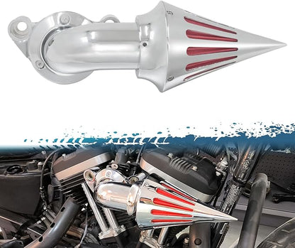 Air Cleaner Motorcycle CNC Spike Air Intake Filter Kit Fit for Harley Sportster XL Iron 883 1200 2004-2022 (Chrome)