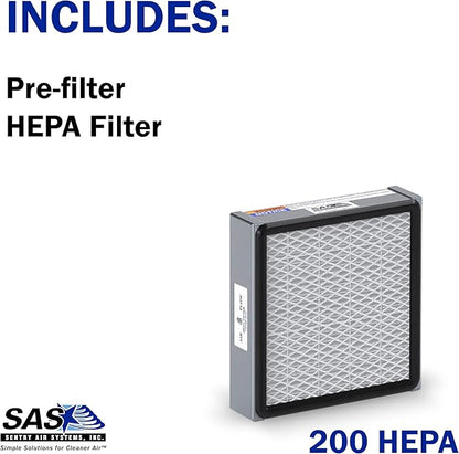HEPA Filter with Pre-filter for Model 200 Sentry Air Systems – MERV 17 Air Filter for Fume Extractors, Fume Hoods, Portable Clean Rooms, and Air Cleaners – 99.97% efficiency down to 0.3 microns