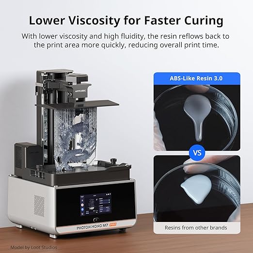 ANYCUBIC ABS-Like Resin 3.0, Upgraded 14K 3D Printer Resin with Enhanced Strength and Toughness, High Precision, Low Odor, Wide Compatibility for All LCD Resin 3D Printers (Smoky Black, 1kg)