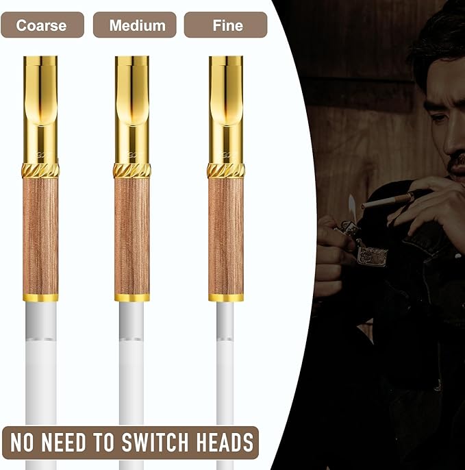 Reusable Washable Cigarette Filter Handcrafted Wood Metal Smoking Cigarette Filter Never Fade Cigarette Holders Reduces Tar Nicotine Birthdays Father Day Gift Wooden Gift Box