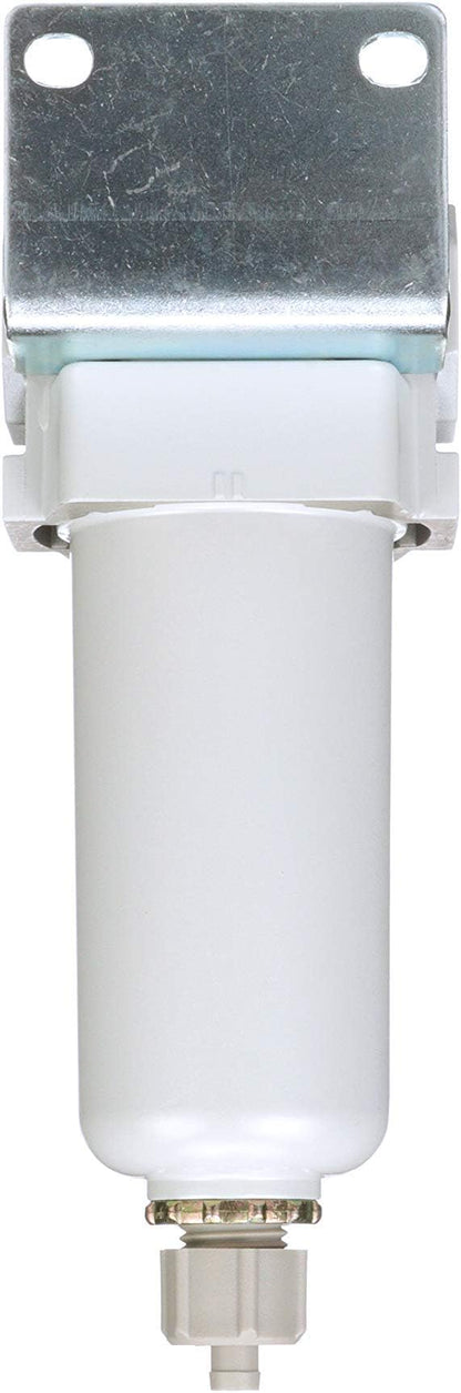 PneumaticPlus SAF300-N03B-MEP Compressed Air Particulate Filter 3/8" NPT, 10 Micron Element, Metal Bowl, Manual Drain, Bracket