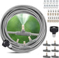 25FT Misters for Outside Patio - 6 Mist Brass Nozzles & 3/4'' Adapter, Water Misters for Cooling Outdoor, Easy to Install, Misting System for Patio, Pool, Garden, Waterpark, Trampoline, Greenhouse