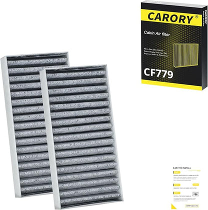 Cabin Air Filter w/Activated Carbon for Jeep Wrangler (2011-2017), Wrangler JK (2018), OE# 55111302AA, 68233626AA, CF11777, C16177E, P3923WS
